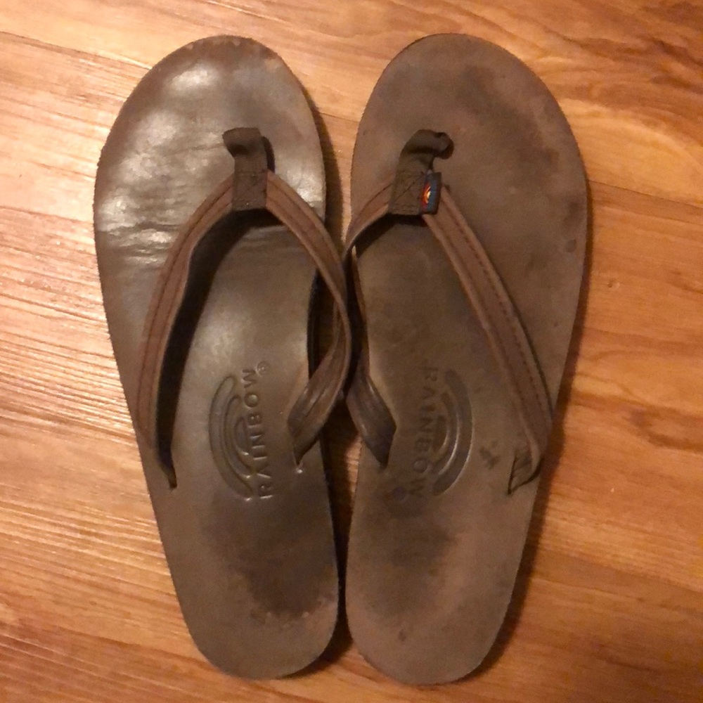 ❤️last chance🤩 Dark brown leather rainbows sandal